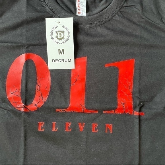 Decrum Stranger Things Eleven Graphic Tee Black Red Medium - Picture 4 of 9